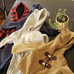 Bundle of warm onesies.